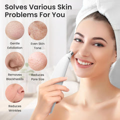 Diamond Microdermabrasion Machine, Cordless Handheld Dermabrasion Facial Machine with 12 Diamond Tips, Adjustable Suction Facial Skin Care Machine for Home & Travel Use