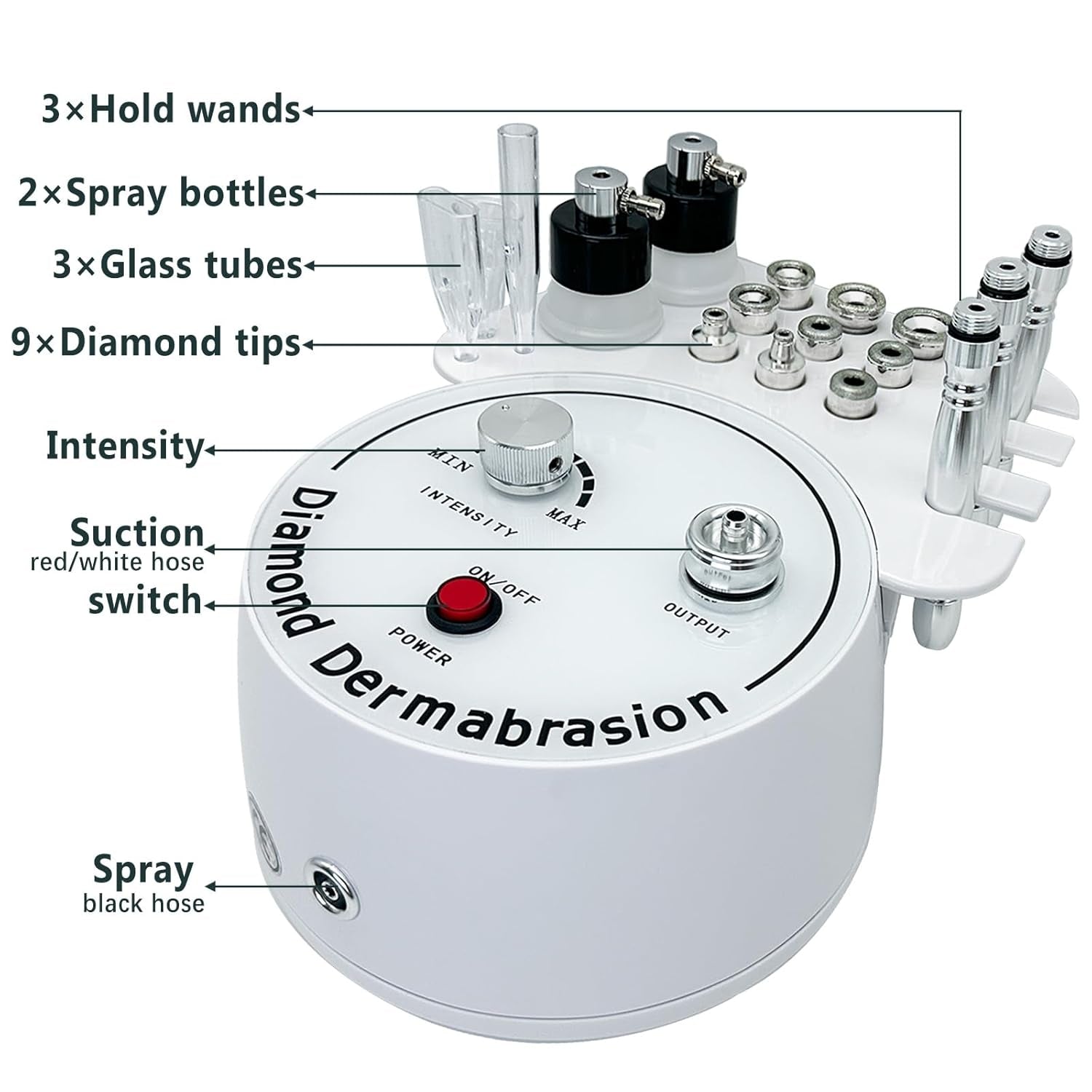 Diamond Microdermabrasion Machine, Powerful Suction Professional Microdermabrasion Machine, Home Use Facial Skin Care Equipment