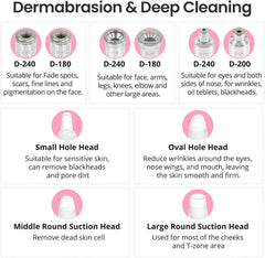 Diamond Microdermabrasion Machine, Cordless Handheld Dermabrasion Facial Machine with 12 Diamond Tips, Adjustable Suction Facial Skin Care Machine for Home & Travel Use