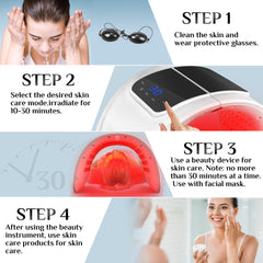 YHRK Red Light Therapy Mask, LED Therapy Light, 7 Color Light Therapy Mask Beauty Photon Skin Phototherapy Machine with Spray Function