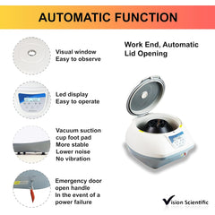 VS-TC-SPINPLUS-8 Digital Bench-Top Centrifuge | 400-5000Rpm (Max. 3074Xg) | LCD Display | Capacity: 8 X 15Ml