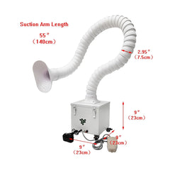 Small Smoke Purifier Mobile Welding Dust Purifier with 4.5Ft Suction Arm Pedal Type for Smoke Purification Treatment 12V