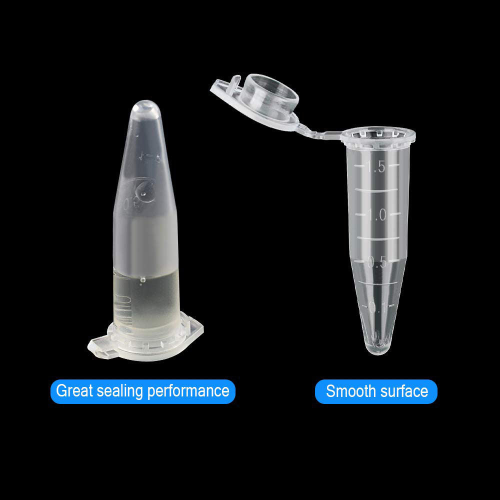 1000Pcs Mini Centrifuge Tubes 1.5Ml Raduated Clear Plastic Centrifuge Vials with Flat-Top Snap Cap