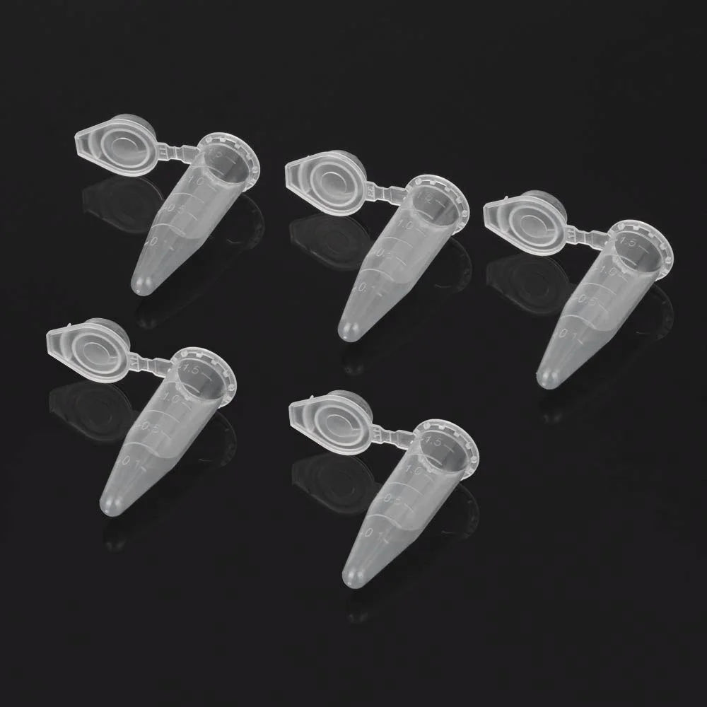 1000Pcs Mini Centrifuge Tubes 1.5Ml Raduated Clear Plastic Centrifuge Vials with Flat-Top Snap Cap