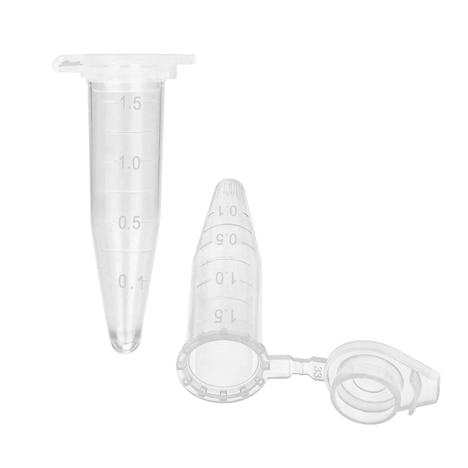 1000Pcs Mini Centrifuge Tubes 1.5Ml Raduated Clear Plastic Centrifuge Vials with Flat-Top Snap Cap